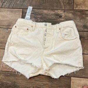 Women's White Denim Shorts